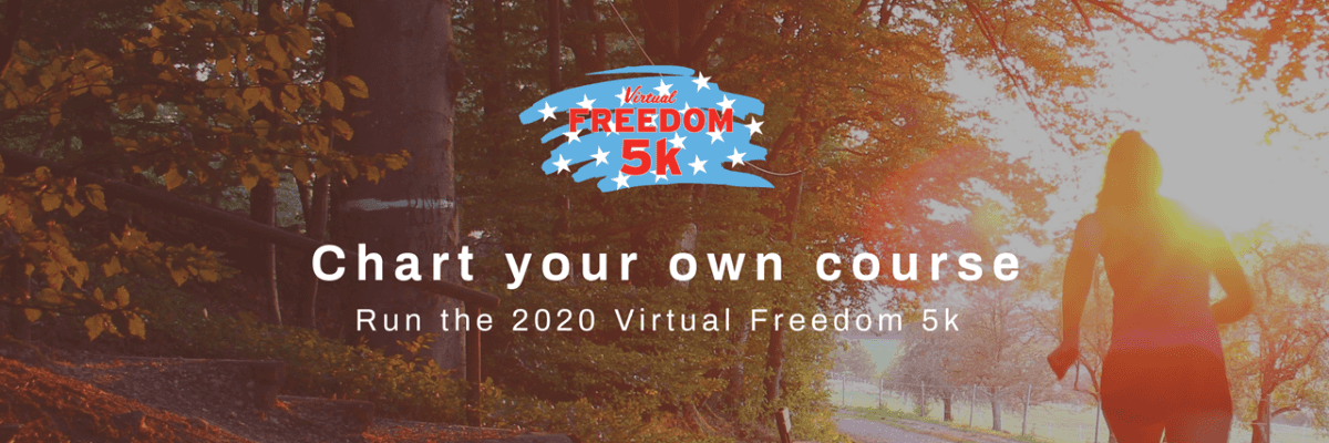 Race banner for the 2020 Virtual Freedom 5K, recreated from the legacy site for redirect continuity.