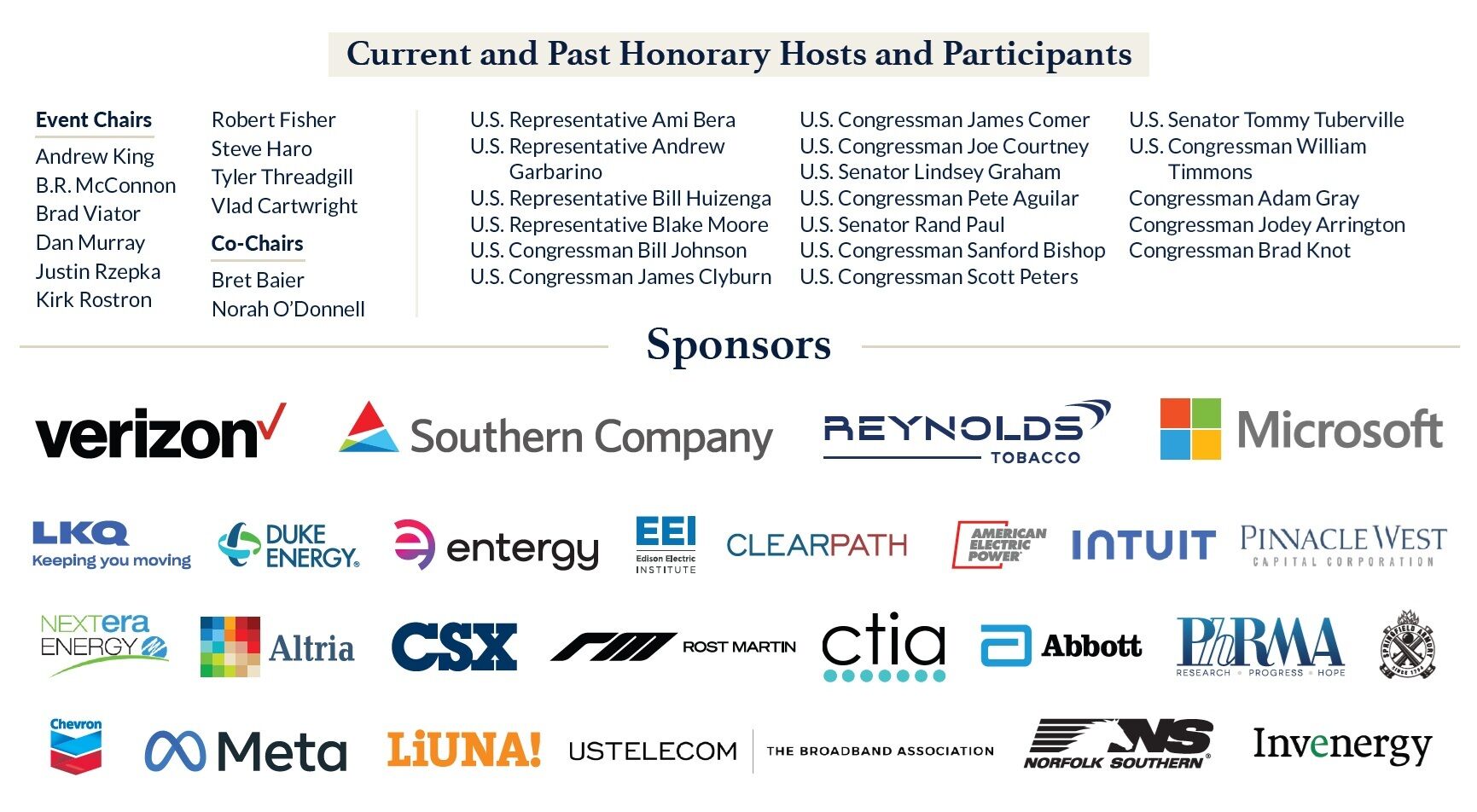 2026 golf invitational chairs sponsors